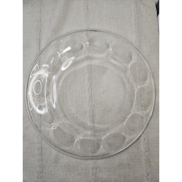 Vintage Pyrex Originals Clear Glass Platter Dinner Plate 11” Thumbprint - Picture 5 of 7